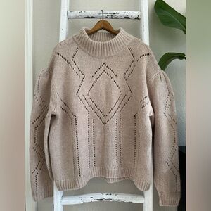 H&M Tan Alpaca Wool Blend Knit Sweater